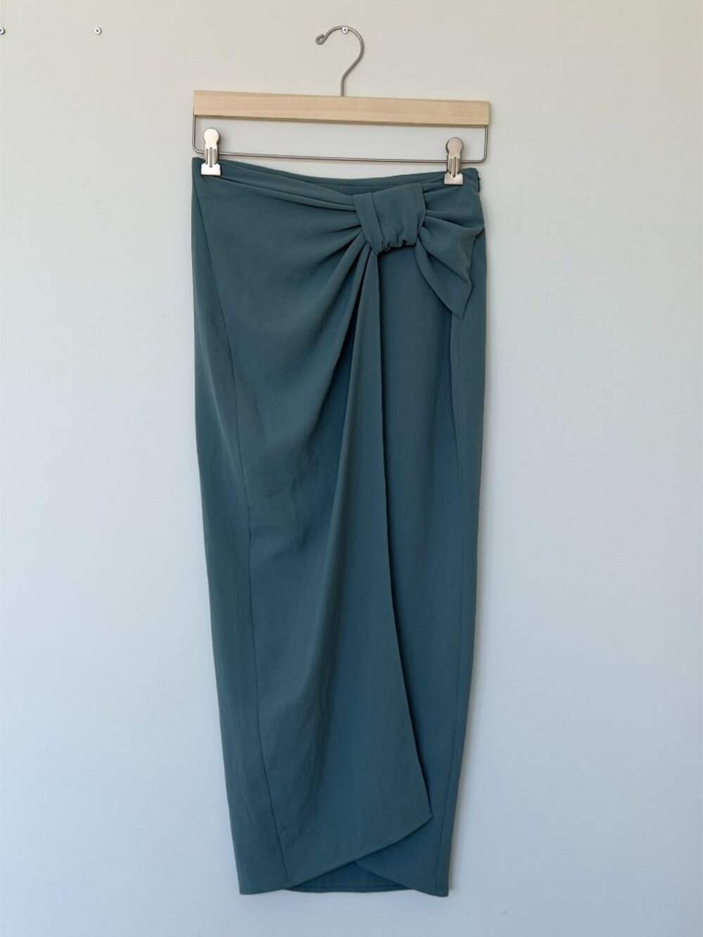 Zara Ruched Midi Skirt - Sea Green - Size Small